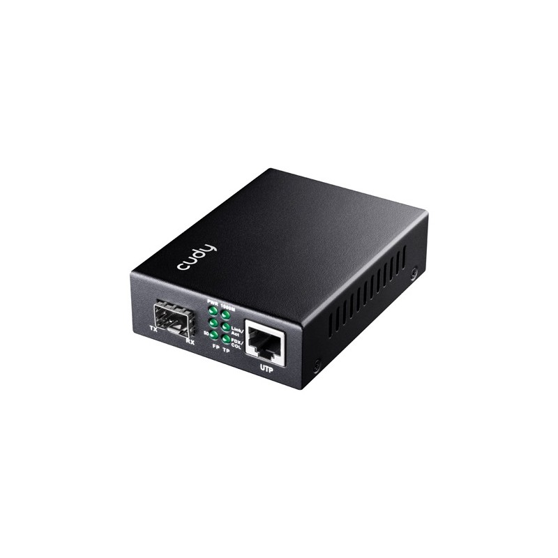 Cudy Fiber Media Converter SFP Slot to Gigabit Ethernet RJ45 with PoE - MC220P - SFP Slot to Gigabit Ethernet RJ45 with PoE