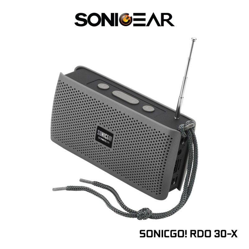 SonicGear SONICGO! - RDO30-X - Portable BT FM USB Speaker Gray — Buy in Cyprus with Fast Delivery