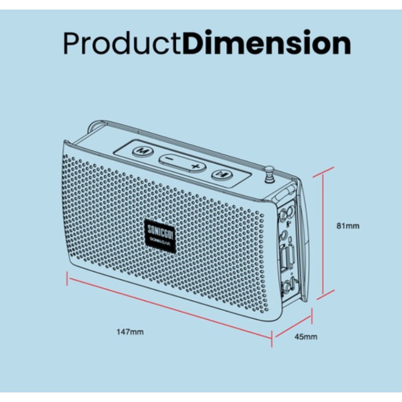 SonicGear SONICGO! - RDO30-X - Portable BT FM USB Speaker Gray — Buy in Cyprus with Fast Delivery