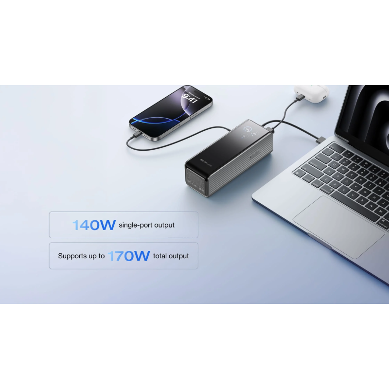 EcoFlow Charge Powerbank RAPID - 25000mAh 170W Black — Buy in Cyprus with Fast Delivery