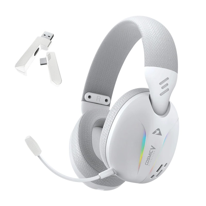 Armaggeddon Gaming Headset USB+3.5mm+2.4G+BT PU Leather - COSMIC-V - Ultraclear White — Buy in Cyprus with Fast Delivery