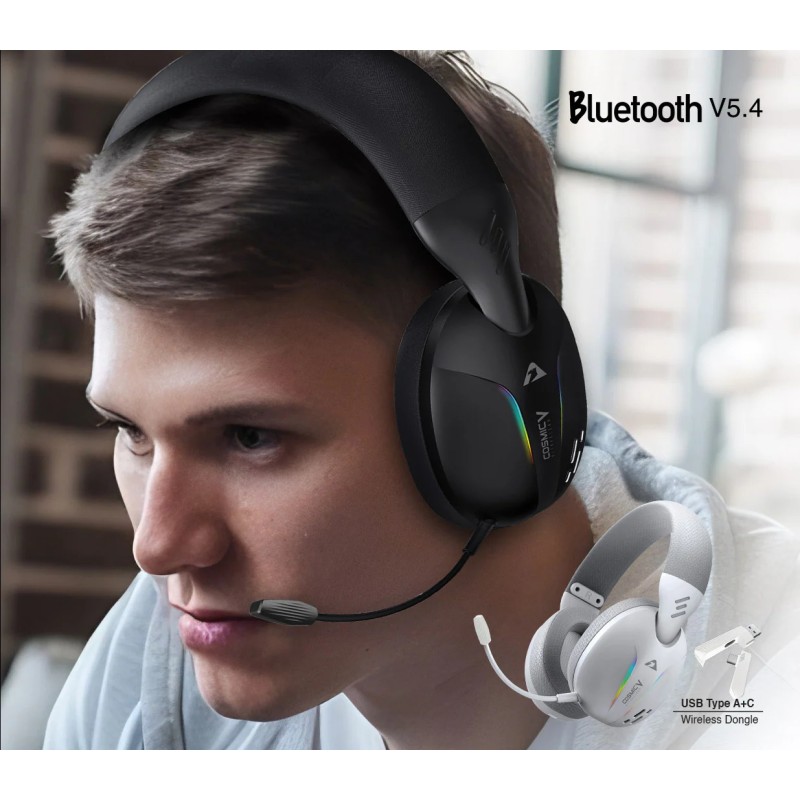 Armaggeddon Gaming Headset USB+3.5mm+2.4G+BT PU Leather - COSMIC-V - Ultraclear White — Buy in Cyprus with Fast Delivery