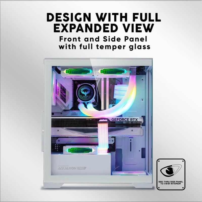 Armaggeddon Aquaron Pro - ATX Gaming Case White — Buy in Cyprus with Fast Delivery