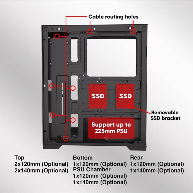 Armaggeddon Aquaron Pro - ATX Gaming Case White — Buy in Cyprus with Fast Delivery