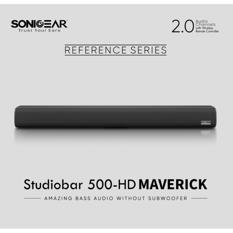 SonicGear Maverick 100W HiFi DSP Soundbar BT-USB-HDMI - STUDIOBAR 500HD - Maverick 100W HiFi DSP Soundbar BT-USB-HDMI