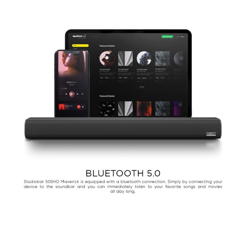 SonicGear Maverick 100W HiFi DSP Soundbar BT-USB-HDMI - STUDIOBAR 500HD - Maverick 100W HiFi DSP Soundbar BT-USB-HDMI