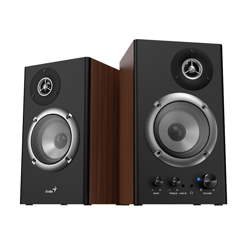 Genius PC Speakers - SP-HF1200B - 2.0 PC Speakers 36W RMS Wood — Buy in Cyprus with Fast Delivery