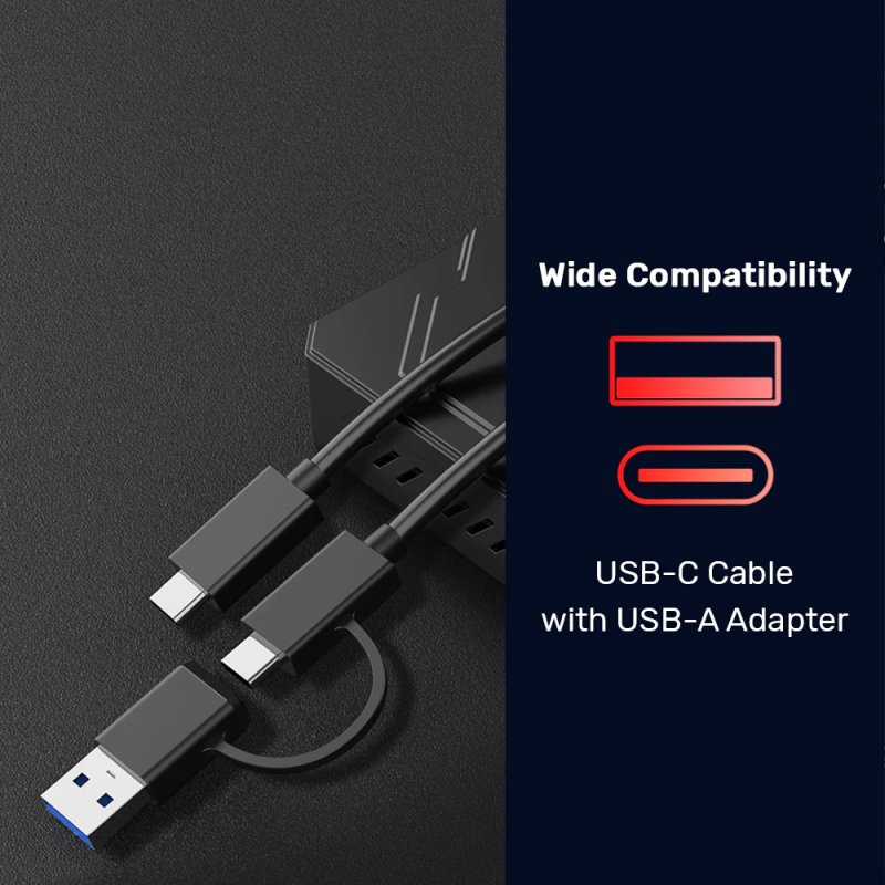 Unitek USB-C M.2 NVMe & 2.5'' SATA 10Gbps Dual Enclosure - S1229C - USB-C M.2 NVMe & 2.5'' SATA 10Gbps Dual Enclosure