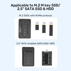 Unitek USB-C M.2 NVMe & 2.5'' SATA 10Gbps Dual Enclosure - S1229C - USB-C M.2 NVMe & 2.5'' SATA 10Gbps Dual Enclosure