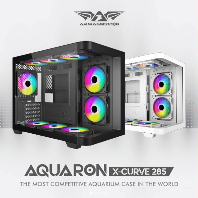 Armaggeddon Gaming Case - AQUARON X-CURVE 285 - M-ATX White — Buy in Cyprus with Fast Delivery