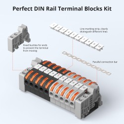 Sonoff DR DIN Rail - 211 - DIN Rail Wire Connectors, 20 Pieces — Buy in Cyprus with Fast Delivery