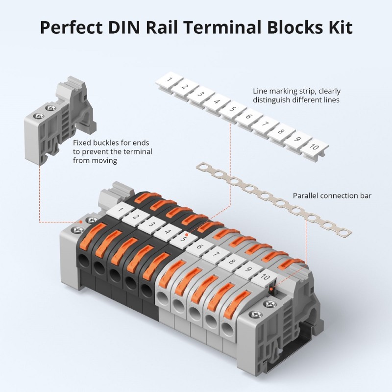 Sonoff DR DIN Rail - 211 - DIN Rail Wire Connectors, 20 Pieces — Buy in Cyprus with Fast Delivery