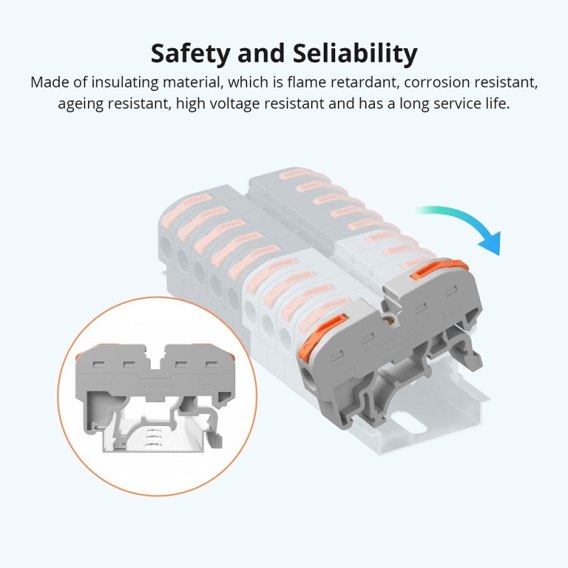 Sonoff DR DIN Rail - 211 - DIN Rail Wire Connectors, 20 Pieces — Buy in Cyprus with Fast Delivery