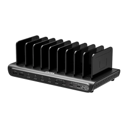 Unitek Charge Station 240W 10-Port 8xUSB-C + 2xUSB-A - P1230CBK01-UK - 240W 10-Port 8xUSB-C + 2xUSB-A