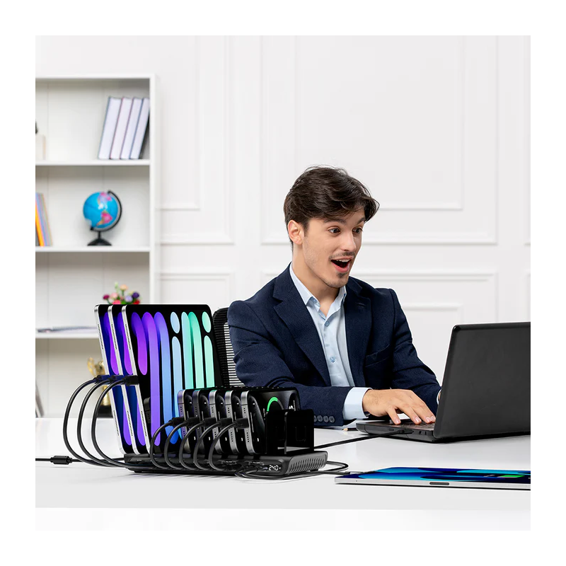 Unitek Charge Station 240W 10-Port 8xUSB-C + 2xUSB-A - P1230CBK01-UK - 240W 10-Port 8xUSB-C + 2xUSB-A