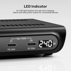 Unitek Charge Station 240W 10-Port 8xUSB-C + 2xUSB-A - P1230CBK01-UK - 240W 10-Port 8xUSB-C + 2xUSB-A