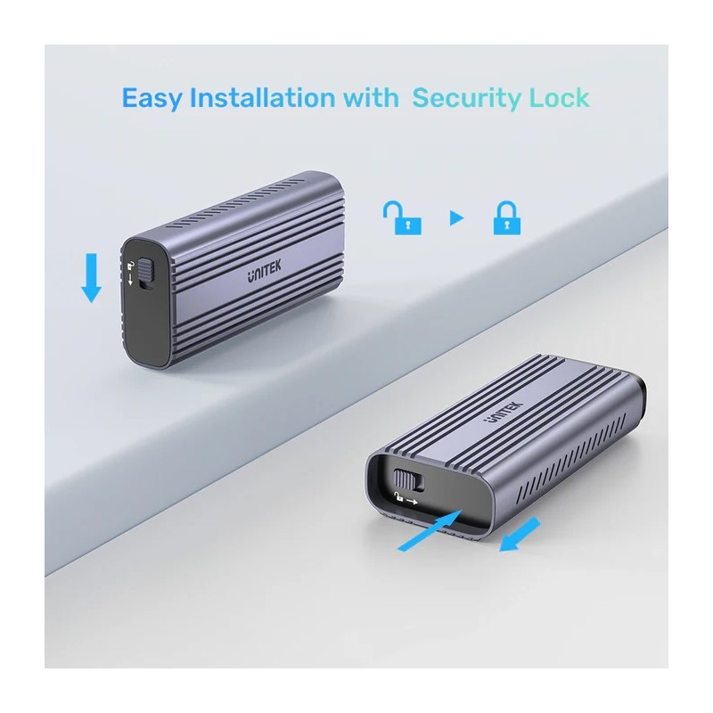 Unitek USB-C NVME PCIe Enclosure USB4.0 40Gbps - S1226A - USB-C, NVME, PCIe Enclosure, USB4.0, 40Gbps