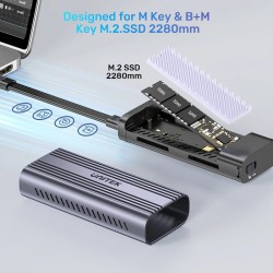 Unitek USB-C NVME PCIe Enclosure USB4.0 40Gbps - S1226A - USB-C, NVME, PCIe Enclosure, USB4.0, 40Gbps