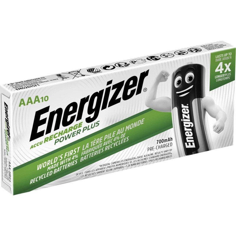Energizer Power Plus Rechargeable AAA Batteries - 700 mAh (10pcs) — Buy in Cyprus with Fast Delivery