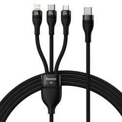 Baseus Cable - 3in1 USB-C Micro Light Flash Series - USB-C 1.5m Black — Buy in Cyprus with Fast Delivery