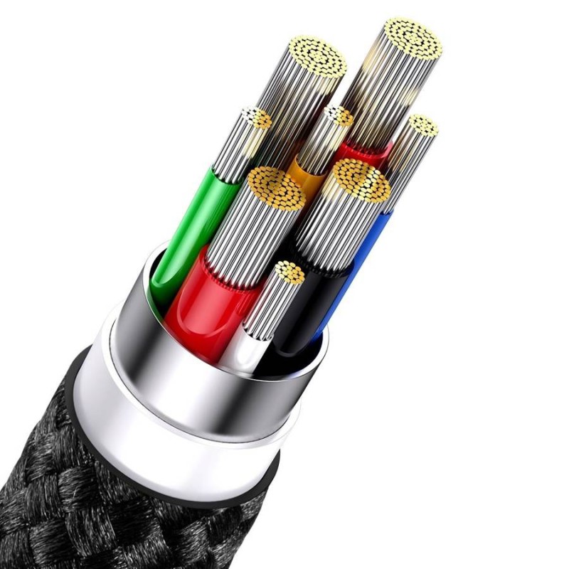 Baseus Cable - 3in1 USB-C Micro Light Flash Series - USB-C 1.5m Black — Buy in Cyprus with Fast Delivery