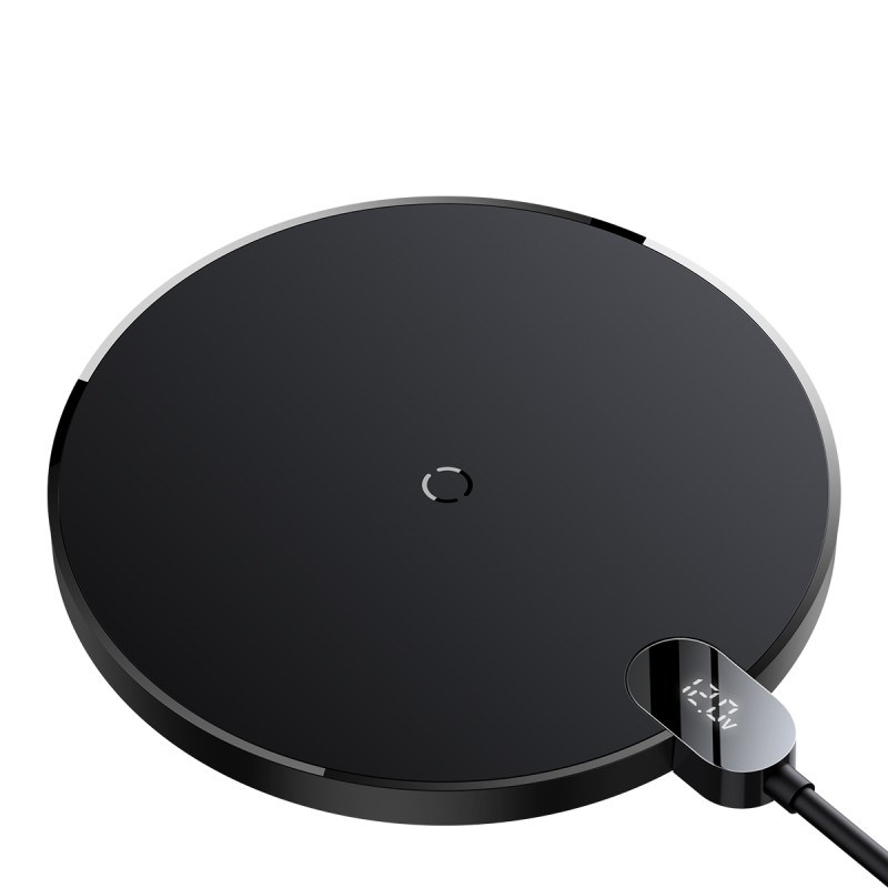 Baseus Digital LED Display Wireless Charger - Gen 2, 15W, Black — Buy in Cyprus with Fast Delivery
