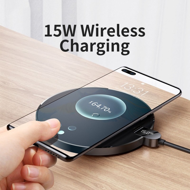 Baseus Digital LED Display Wireless Charger - Gen 2, 15W, Black — Buy in Cyprus with Fast Delivery