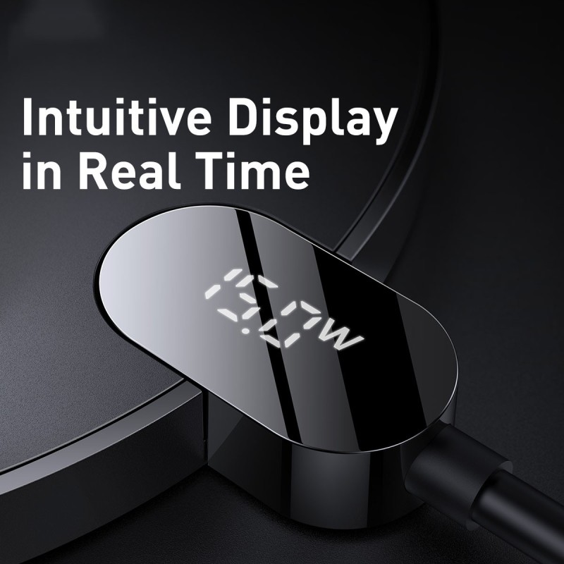 Baseus Digital LED Display Wireless Charger - Gen 2, 15W, Black — Buy in Cyprus with Fast Delivery