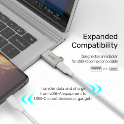 Unitek USB3.1 Type-C Female to Type-A Male 5Gbps Adapter Silver A1034NI — Buy in Cyprus with Fast Delivery