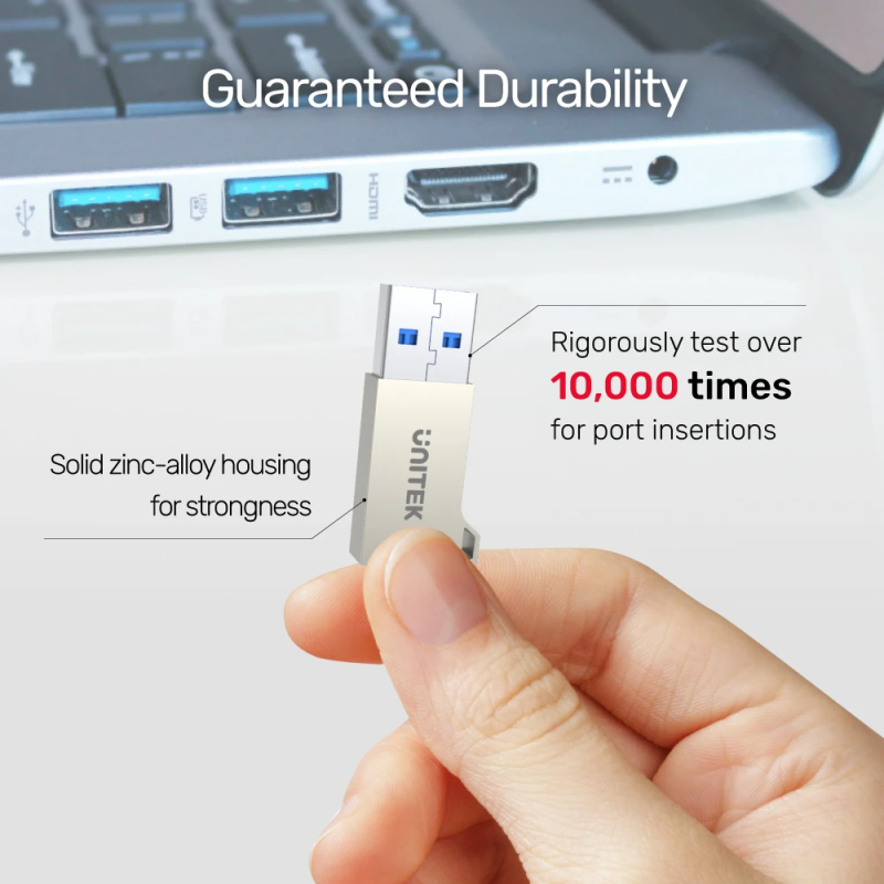 Unitek USB3.1 Type-C Female to Type-A Male 5Gbps Adapter Silver A1034NI — Buy in Cyprus with Fast Delivery