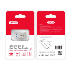 Unitek USB3.1 Type-C Female to Type-A Male 5Gbps Adapter Silver A1034NI — Buy in Cyprus with Fast Delivery