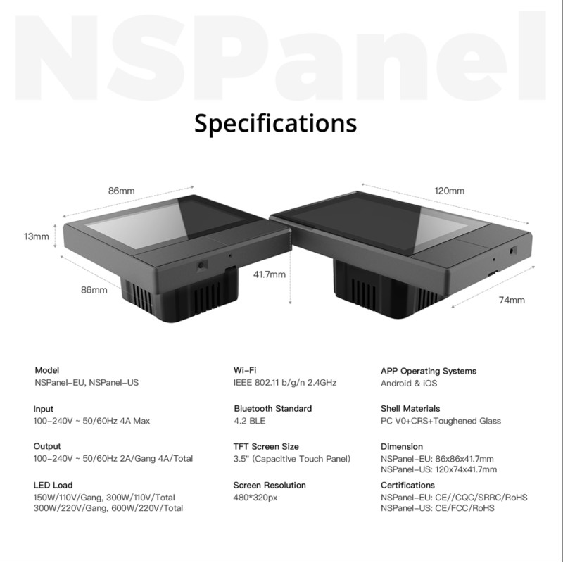 Sonoff NS Panel - touch screen — Buy in Cyprus with Fast Delivery