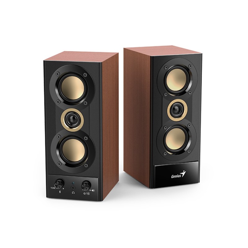 Genius PC Speakers - SP-HF800BT - 2.0 PC Speakers 20W RMS USB & BT Wood — Buy in Cyprus with Fast Delivery