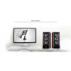 Genius PC Speakers - SP-HF800BT - 2.0 PC Speakers 20W RMS USB & BT Wood — Buy in Cyprus with Fast Delivery