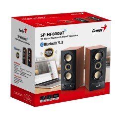 Genius PC Speakers - SP-HF800BT - 2.0 PC Speakers 20W RMS USB & BT Wood — Buy in Cyprus with Fast Delivery