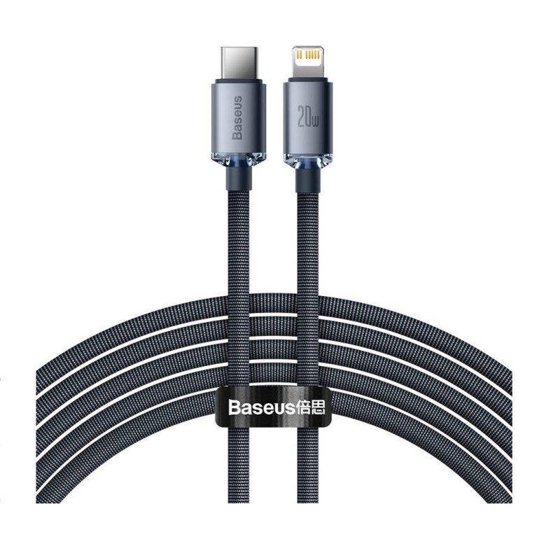 Baseus Cable Lightning to USB-C Crystal Series - 2.0m White — Buy in Cyprus with Fast Delivery