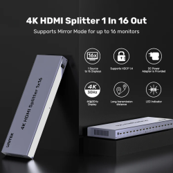 Unitek HDMI Splitter - V1137A - 1x16 4K30Hz — Buy in Cyprus with Fast Delivery