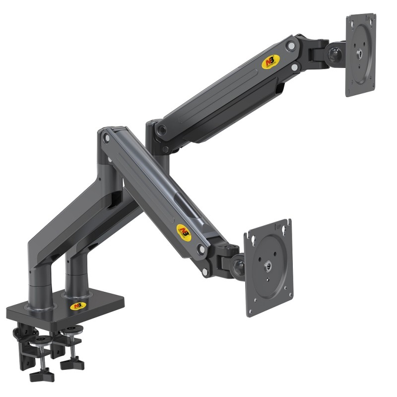 NBMounts Monitor Desk Mount - G35 - Dual Arm Extra Long Gas Monitor Desk Mount — Buy in Cyprus with Fast Delivery