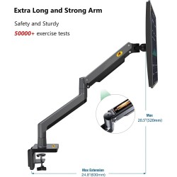 NBMounts Monitor Desk Mount - G35 - Dual Arm Extra Long Gas Monitor Desk Mount — Buy in Cyprus with Fast Delivery