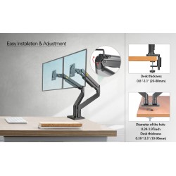 NBMounts Monitor Desk Mount - G35 - Dual Arm Extra Long Gas Monitor Desk Mount — Buy in Cyprus with Fast Delivery