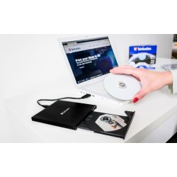 Verbatim External Slimline CD DVD Writer - USB 3.2 USB-C Black — Buy in Cyprus with Fast Delivery