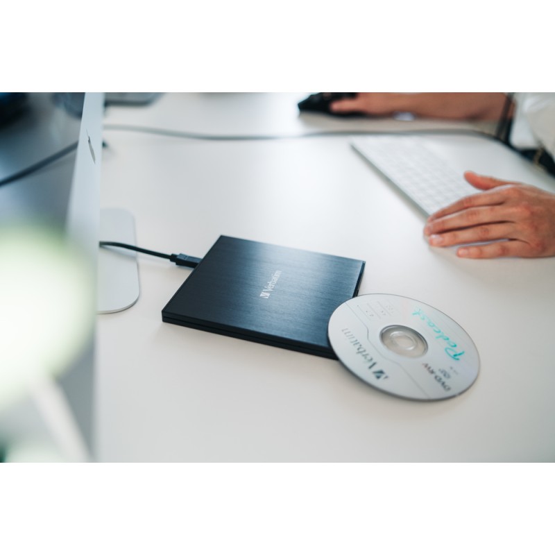 Verbatim External Slimline CD DVD Writer - USB 3.2 USB-C Black — Buy in Cyprus with Fast Delivery