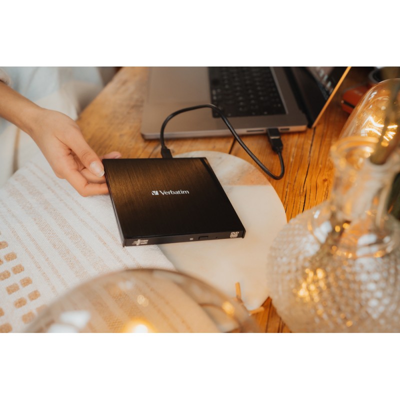 Verbatim External Slimline CD DVD Writer - USB 3.2 USB-C Black — Buy in Cyprus with Fast Delivery