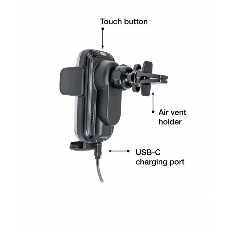 Verbatim Wireless Auto Align Car Charger - FWC-03 - Wireless Auto Align Car Charger Qi Certified for AirVent Dash