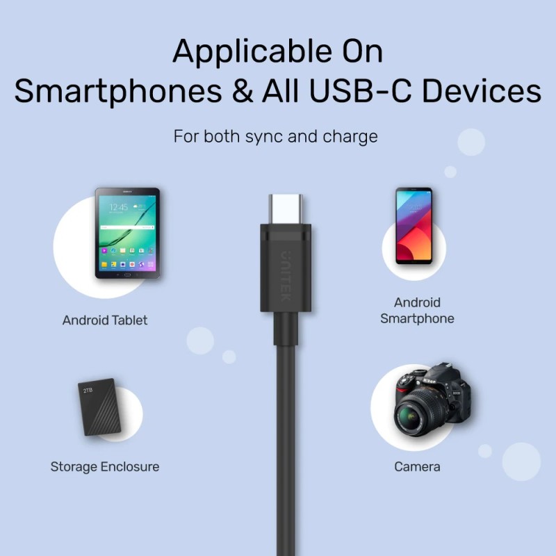 Unitek MC USB-C to USB-A 3.0 Cable - C14103BK-2M - 2.0m — Buy in Cyprus with Fast Delivery