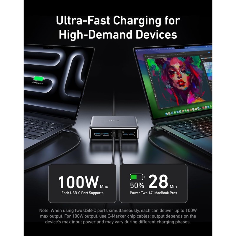 Anker Mobile Charger Desktop 200W PRIME - A2683 - Black — Buy in Cyprus with Fast Delivery