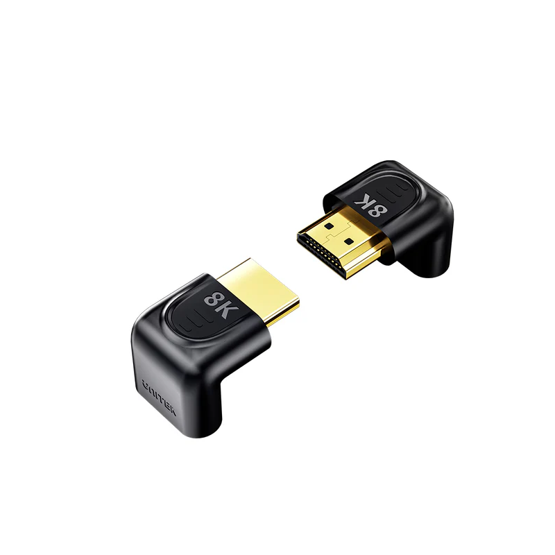 Unitek HDMI Adaptor - A1046ABK - 1x90 & 1x270 degrees RA 8K60Hz — Buy in Cyprus with Fast Delivery