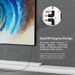 Unitek HDMI Adaptor - A1046ABK - 1x90 & 1x270 degrees RA 8K60Hz — Buy in Cyprus with Fast Delivery