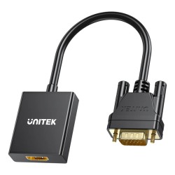 Unitek Converter VGA to HDMI Adapter - with Audio & Power Port — Buy in Cyprus with Fast Delivery