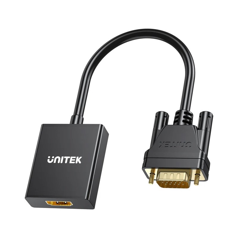 Unitek Converter VGA to HDMI Adapter - with Audio & Power Port — Buy in Cyprus with Fast Delivery
